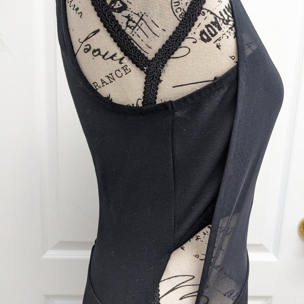 Guess black sheer cutout bodycon mini dress size S - Picture 6 of 10